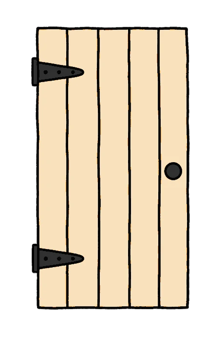 The hut door